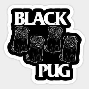 Black Pug / Punk Rock Dog Grumble Pugs Design Sticker